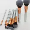 10pcs 1set Glittering Makeup Brushes Set Stars circle design Foundation Powder Eyeshadow Highlighter Brush Set Make Up Tool KKA6081