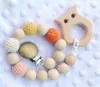 Baby Play Gym Kauen Häkeln Runde Holz Beißperlen Candy Ball Stricken innen Holz Dusche Geschenk Bett Spielzeug Neugeborenen Beißring Rasseln 20 stücke YE018