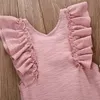 2018 Boutique Baby Kläder Barnbarn Flickor Ruffles Jumpsuit Overaller Lite Tjejer Kläder One-Pieces Outfit Spädbarn Toddler Girls Kläder