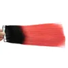 Prolunghe per capelli T1B / Red tape 100g ombre Prolunghe per capelli umani 40pc estensioni per capelli skin extension brasiliane Straight