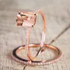 Mode Rose Gold Diamond Ring För Kvinnor Lyx Original Rund Ring Smycken Lady Engagement Gem Stone King Smycken Gift