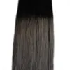 Applicera Tape Adhesive Skin Weft Hair Ombre Tape In Human Hair Extensions T1B / Silver Grå Extensions Blont Tape Hårförlängningar