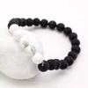 8mm Natural Lava Stands Strands Charme Braceletes Equilíbrio Energia Beads Bangle para Homens Mulheres Amante Jóias Yoga