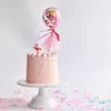 レインボー紙吹雪風船ケーキトッパーお祝いウェディングパーティーデコレーション誕生日ベビーシャワーカップケーキトッパーキットテーブル装飾 5 インチ