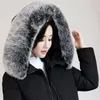 Kvinnors Down Parkas Partihandel - Plus Storlek 6XL Kvinnor Vinter Bomull Jacka Klagor Tjock Varm Mode Hooded Fur Collar Slim 100kg Kan bära OKX