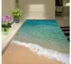 Foto op maat 3D-vloeren behang PVC slijtage niet-slip waterdichte verdikte zelfklevende muurschildering 3d zeegolf strand vloer schilderen