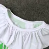 Enfants Lotus feuille maillots de bain tenues filles feuilles imprimer haut + short 2 pièces/ensemble 2018 été volanté Bikini enfants maillot de bain C3870