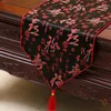 Extra lang Chinese Dragon Silk Fabric Table Runner Bruiloft Kerst Damast Tafelkleed vakantie partij Woondecoratie tafel mat 300x33 cm