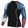 Heren Compressie Lange Mouw T-shirt Run Jogging Sneldrogende Shirts Man Gym Fitness Bodybuilding Sportkleding Strakke Tee Tops Kleren