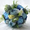 Konstgjorda bröllop brudbuketter handgjorda blommor rhinestone ros bröllop leveranser brud holding brosch engagens levande peony