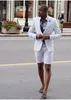 Sommar kostym kostym Homme med kort byxa Terno Groom Tuxedos Summer Mens Bröllopskläder Klänning Blazer 2 stycken (jacka + byxor)