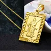 24k gold plated male yellow gold plated GUANYU pendant necklace ,men 60cm long chain kolye jewelry golden collier