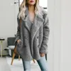 여성용 재킷 겨울 코트 여성 카디건 숙녀 따뜻한 점퍼 양털 가짜 모피 코트 Hoodie Outwear Blouson Femme S18101204