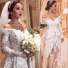 Glamorous Zuhair Murad Sirène Robe de mariée avec surfacturation en dentelle perlée Applique de l'épaule Tulle Robe de mariage sexy Robe nuptiale