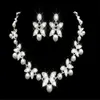 Billiga Rhinestone Faux Pearls Bridal Jewelry Set Earrings Halsband Crystal Bridal Prom Party Pageant Girls Wedding Accessories i 2433378