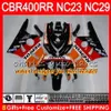 Kit röd vit ny för Honda CBR400 RR NC23 CBR400RR 88 89 90 91 92 93 80HM.6 CBR 400 RR NC29 CBR 400RR 1988 1989 1990 1991 1992 1993 FAIRING