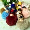 Sleeping Baby Doll Keychain Pom-pom Rabbit Fur Ball Keyring Women Key Holder Bag hangs Fashion jewelry