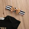 New Summer 2PCS Set Newborn Baby Clothes Short Sleeve Bows Cotton Romper Headband 2PCS Outfit Toddler Kids Clothing Sunsuit