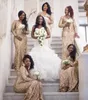 Shinning Payetli Artı Boyutu Gelinlik Modelleri Afrika Giymek V Boyun Mermaid Düğün Giyinenler Uzun Kollu Servi