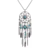 Europe and the United States dream catcher necklace national wind set chain tassel feather turquoise ornaments Bohemian jewelry