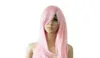 Gratis verzending ++++ Nieuwe 70cm lange baby licht roze sexy anime cosplay party haar volledige pruik