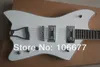 Gratis verzending hoge kwaliteit solide body mooie witte vreemde vorm 6 snaren elektrische gitaar op voorraad
