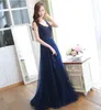 Beading Evening Dresses Skirt Blue Bead Applique Dignified Atmosphere Bride Toast Clothing Long Years Will Host Female Bridesmaid Dresses