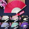 Personalized Wedding Favors and Gifts for Guest Silk Fan Cloth Wedding Decoration Hand Folding Fans With Gift Box WX9-790