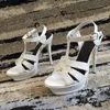 Rivets en cuir breveté pompes de marque de marque de marque de marque femme sandales talons hauts dames rivets chaussures 135 cm chaussures de banquet noir élégant 158378879