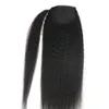 Niski Elegancki Silky Prosto Pony Ogon Ogłużek Wokół New Fashion Style Brazylijski Ponytail 24. 160g Darmowy statek Naturalny 1b