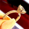 Yhamni Original Real Solid 925 Silberring Round Oval Cz Diamant Engagement Ehering Band Schmuck für Frauen YZR591221z