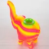 4.8 Inch Colored Elephant Silicon Water Hand Pipe Smoke With Glass Bowl Portable Tobacco Smoking Waterpipe Wholesale 487
