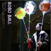 Led 풍선 3D 만화 BOBO 야간 조명 풍선 크리스마스 결혼식 파티에 대 한 투명 한 곰 오리 어린이 풍선 깜박이 장식