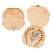 Dziecięce pamiątki dla dzieci drewniane pudełko wróżki zapisz zęby mleczne organizator schowek 2 style DDA483
