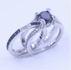choucong Brand Women Jewelry Black 5A Zircon Cz ring Pure Silver Women Engagement Wedding Band Ring Sz 5-11 Gift