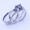 choucong merk vrouwen sieraden zwart 5a zirkoon cz ring pure zilveren vrouwen engagement bruiloft band ring sz 5-11 geschenk