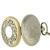 Nouveautés Bronze Lovebirds Bronze Hollow Quartz Pocket Watch classique Vintage Hommes Femmes Pendentif Collier Cadeau