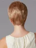 Peluca de pelo corto rubio claro de moda peluca sintética de fibra resistente al calor peluca de moda sin tapa para mujer 7225636