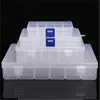 명확한 플라스틱 주최자 상자 저장 용기 보석 상자 투명 디스플레이 케이스 컨테이너 10 15 24 36 슬롯