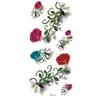 4pcs 임시 문신 바디 아트 빈티지 3D 문신 방수 스티커 데칼 방수 문신 장미 꽃 패턴 플래시