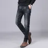 Mężczyźni Czarne Dżinsy Homme Slim Elastyczna Fabryka Jeans Mężczyźni Prosta Jakość Mężczyzna Designer Spodnie