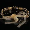 Handgemaakte Crystal Hoofdbanden Voor Vrouwen Haar Sieraden Voorhoofd Haar Ornamenten Silk Band Bruids Hairwear Bruiloft Accessoires