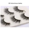 Fabriks direkt! Naturligt handgjorda svarta falska ögonfransar 3PAIRS / SET Makeup Fake Eyelashes Cross Messy Soft 3D Eye Lashes DHL Shipping