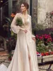 Robe de Mariée Sirène Plus Storlek Bröllopsklänning med jacka Lace Sequins Applique Sweep Train Boho Bridal Gowns Långärmad Bröllopsklänning