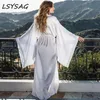 LSYSAG 여성 섹시한 코트 해변 파티 깊은 V 목 2018 크기 이상의 새로운 패션 느슨한 부드러운 편안한 검은 elegent 의류 밤