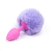 New Arrival Silicone Anal Sex Toys Butt Plug With Plush Adult Slave BDSM Sex Products Backyard Sex Toys DHL