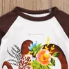 Thanksgiving Neonate ragazzo Fiore unicorno stampa T-shirt 2018 autunno Ruffle camicia a maniche lunghe Top cotone bambini Tees bambini Abbigliamento C5033