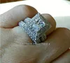 choucong 빈티지 2에서 -1 약혼 밴드 139pcs 스톤 다이아몬드 4KT 화이트 골드 채워진 결혼 반지 세트 Sz 5-11