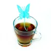 creativity Butterfly Tea Bags Strainers Silicone Teaspoon Filter Infuser Cute Teabags pink purple blue5229527