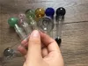 BIG ball Colored Glass Oil Burner Pipes 12cm 16mm OD glass Tube Oil Pipe 40mm ball Glass Oil nail Pipe thick pyrex in stock